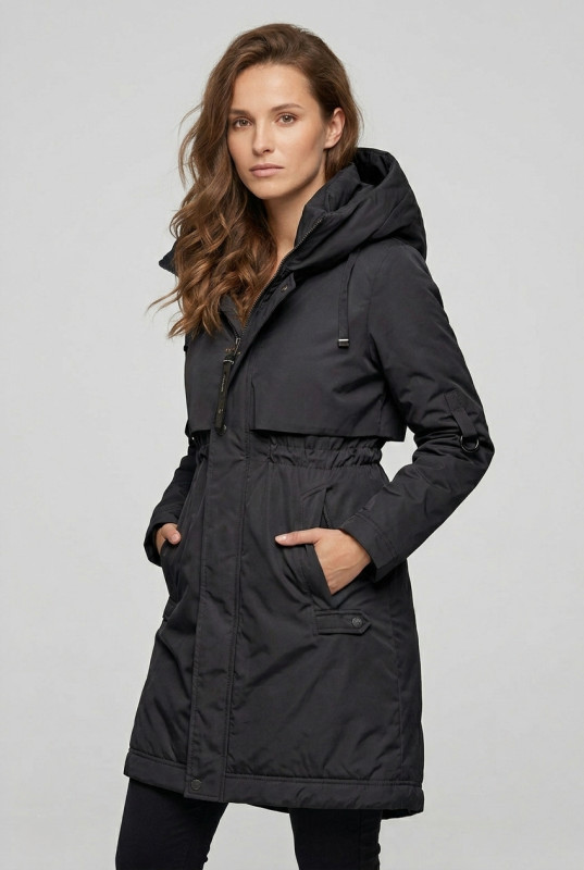 Prechodná bunda/plášť s kapucňou čierna