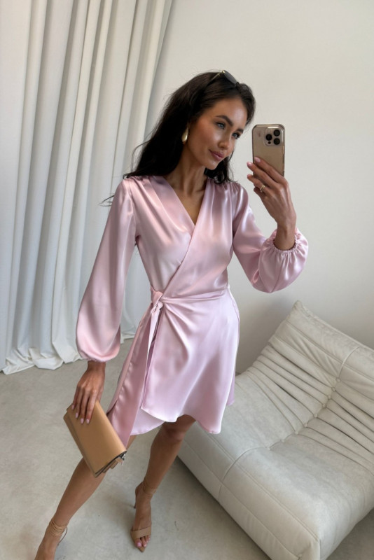 Catlin – mini šaty v svetloružovej farbe