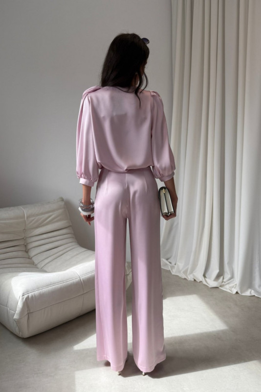 Svetloružové elegantné nohavice Elsa