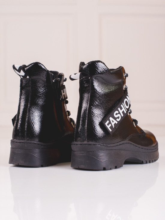 Čierne dievčenské čižmy Fashion