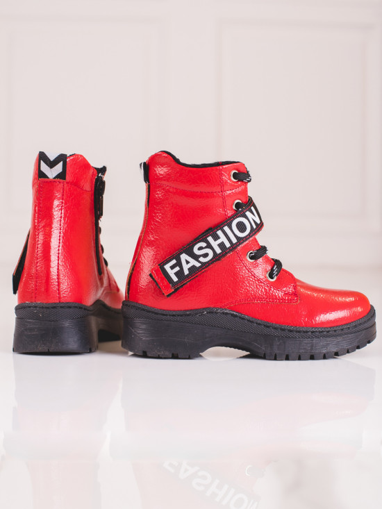 Červené dievčenské čižmy Fashion