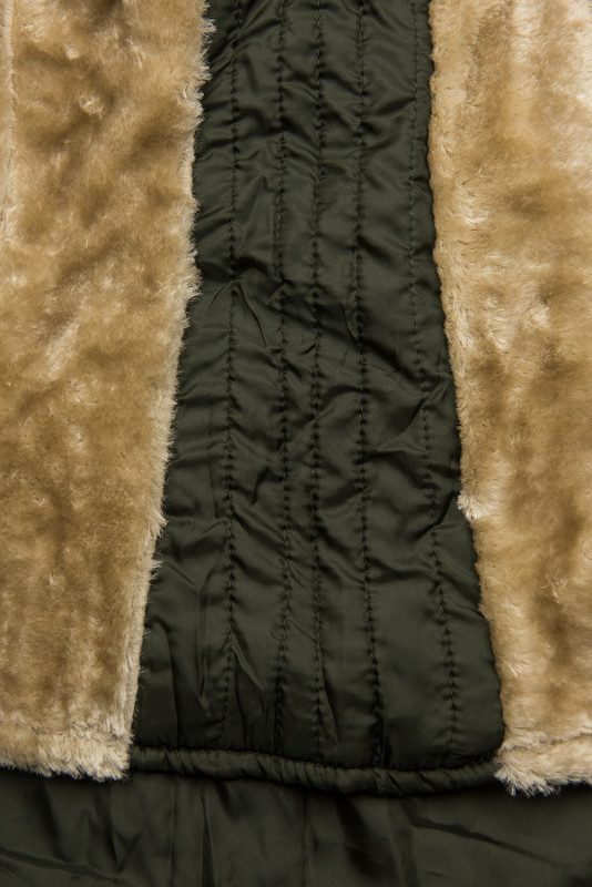 Khaki parka na jeseň/zimu s odnímateľným futrom