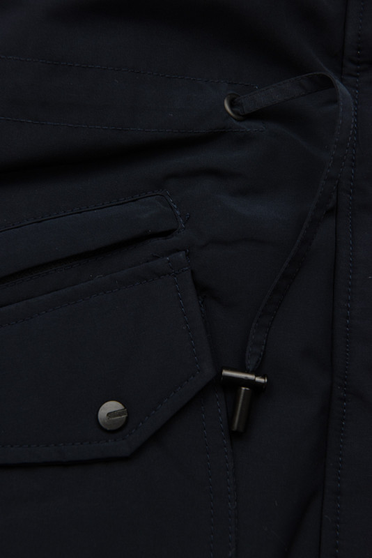 Tmavomodrá parka s ecru teplou podšívkou