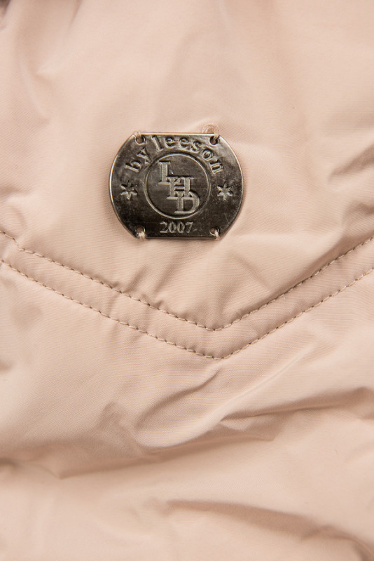 Púdrovo ružová zimná bunda s kvetinovou podšívkou