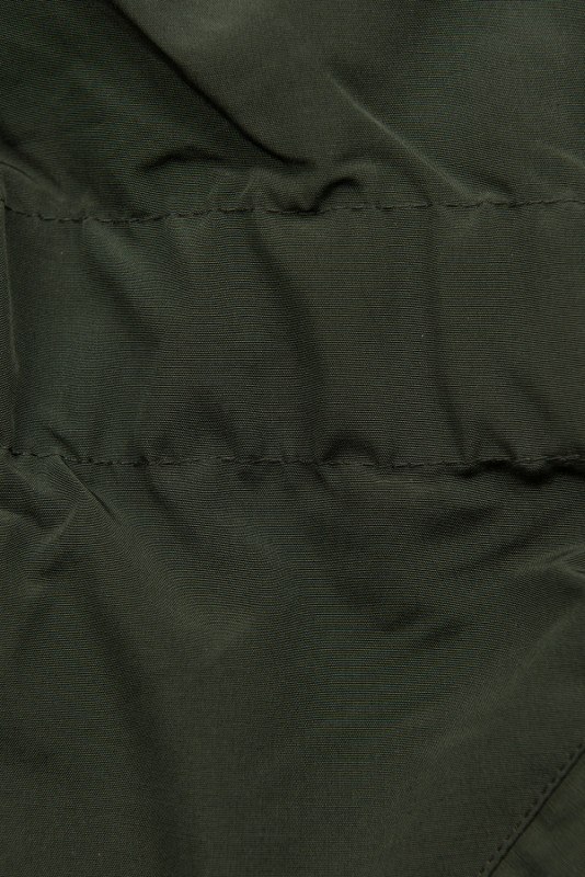 Khaki zimná parka s hnedým plyšom