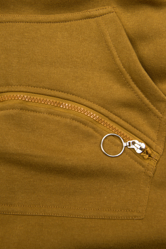 Predĺžená mikina mustard/čierna