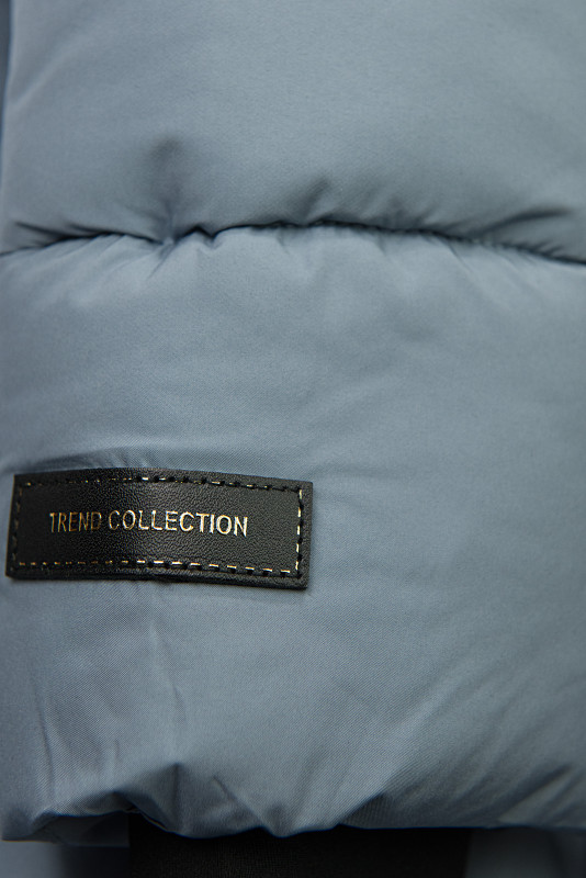 Oceľovomodrá dámska zimná bunda s kapucňou