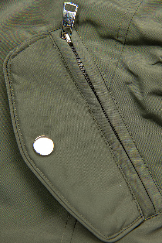 Obojstranná prechodná parka khaki/čierna