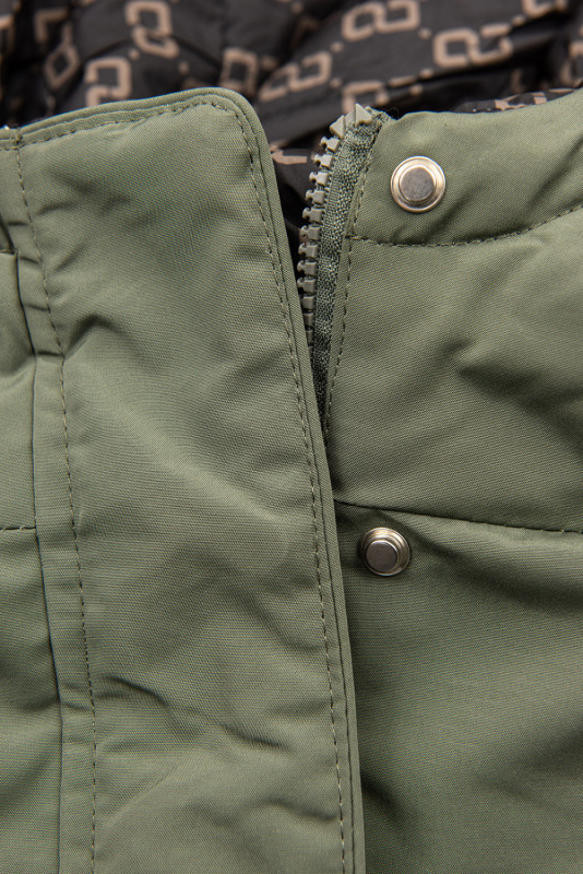 Obojstranná prechodná parka khaki/čierna