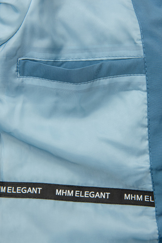 Jeans modrá prechodná parka s modrou podšívkou