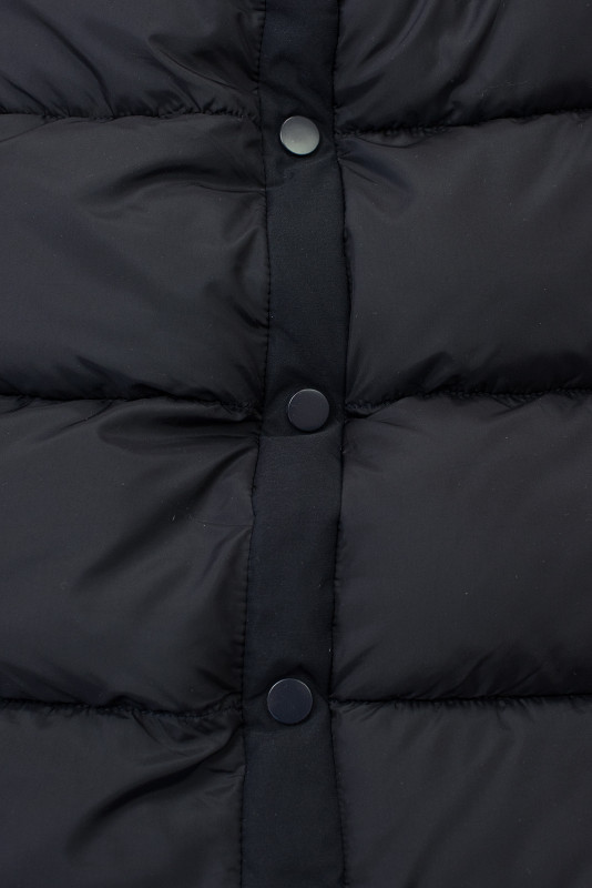 Tmavomodrá dlhá zimná bunda s kožušinou