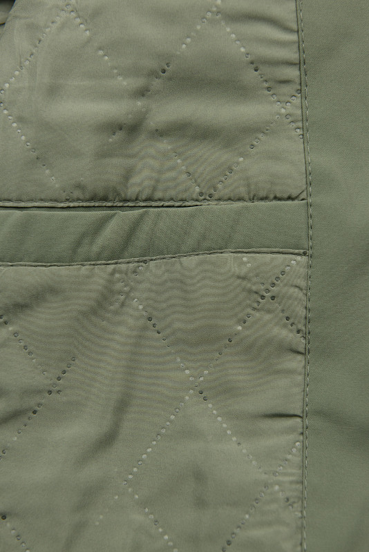 Jarná parka s potlačou vo farbe khaki
