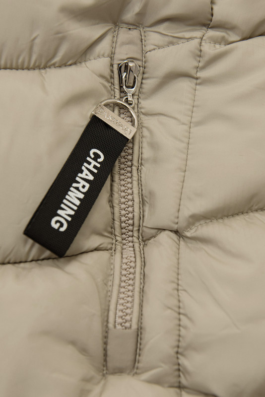 Prešívaná zimná béžová bunda ICE