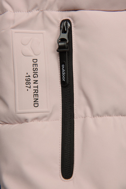 Ružová teplá zimná bunda DESIGN