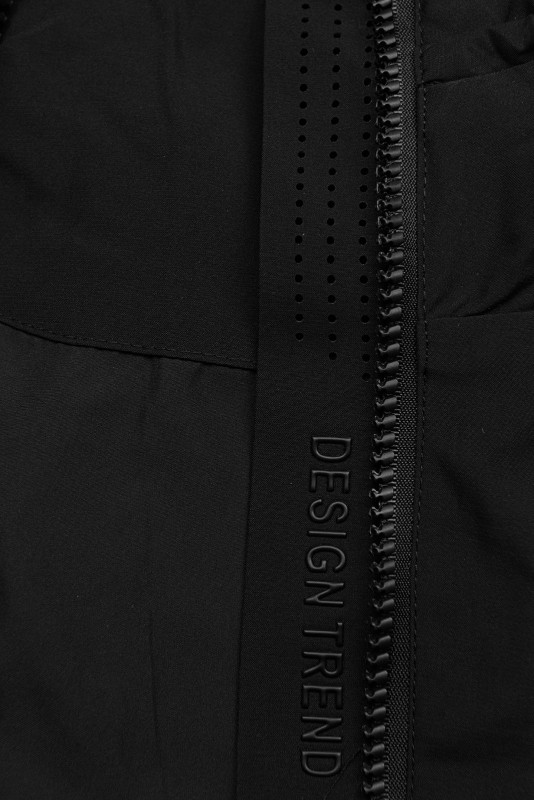 Čierna jarná parka so sťahovaním v páse