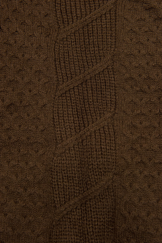 Hnedá prechodná bunda s pletenými rukávmi