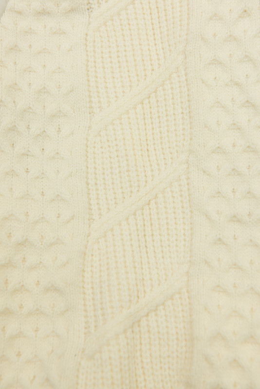 Ecru prechodná bunda s pletenými rukávmi