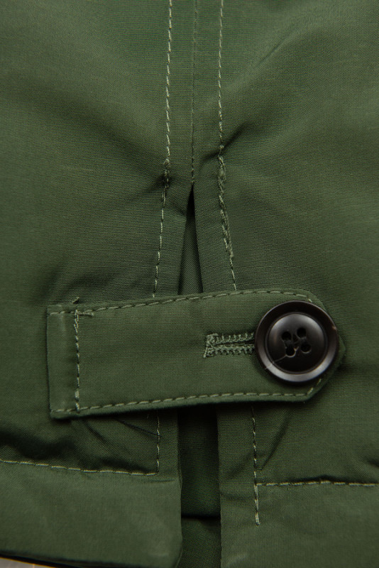 Army zelená parka s odopínateľnou umelou kožušinou