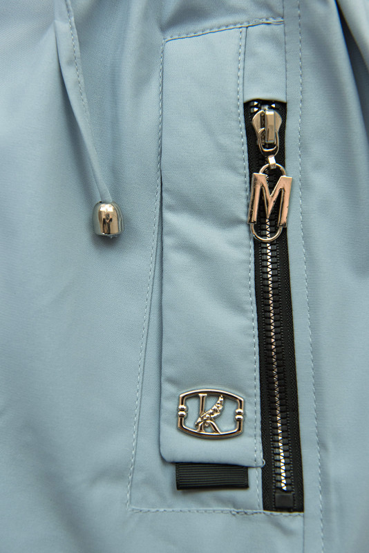 Baby blue jarná parka s odopínateľnou kapucňou