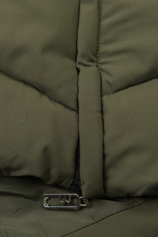 Khaki zimná bunda s kapucňou SNOW