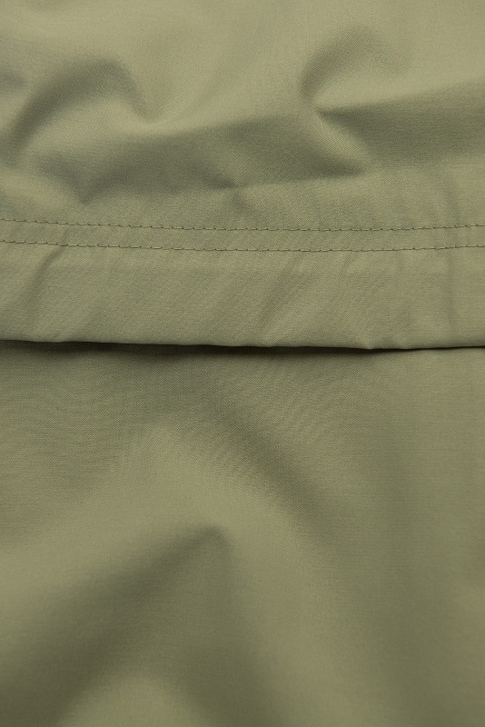Khaki jarná parka s veľkou kapucňou