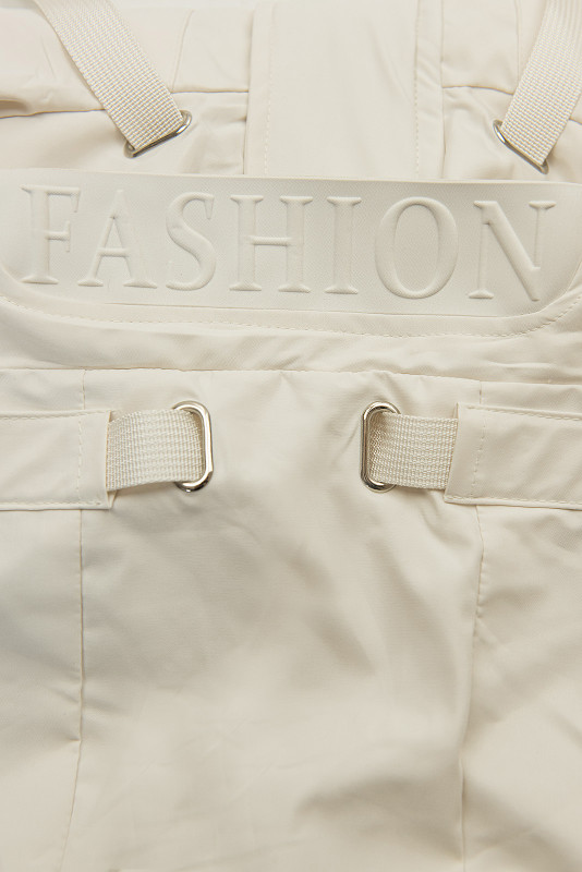 Ecru jarná parka s veľkou kapucňou