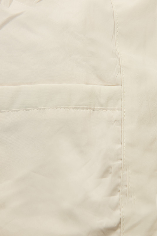 Ecru jarná parka s veľkou kapucňou