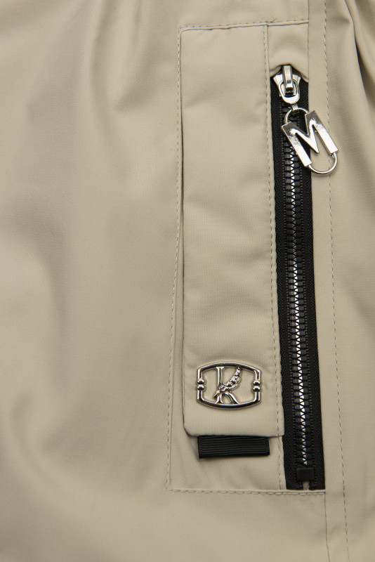 Béžová jarná parka s odopínateľnou kapucňou