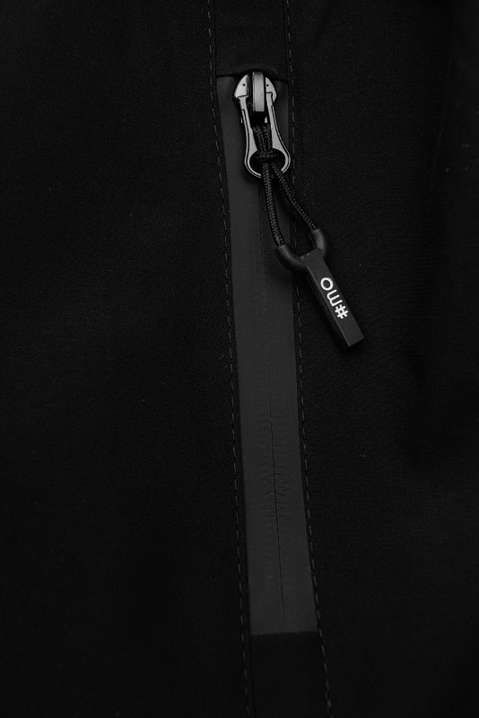 Čierna jarná parka s dvojcestným zipsom