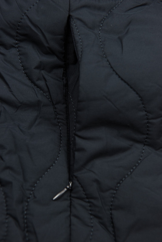 Prešívaná jesenná parka tmavomodrá/červená