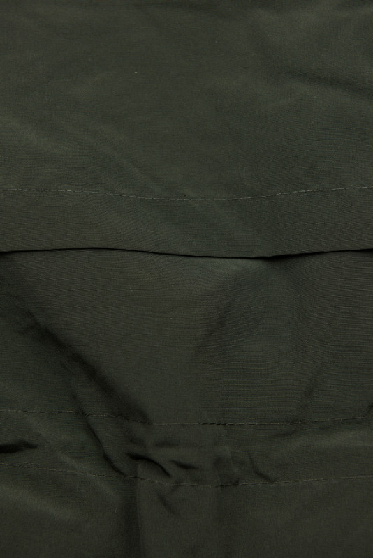 Tmavozelená zimná parka s plyšom a kožušinou