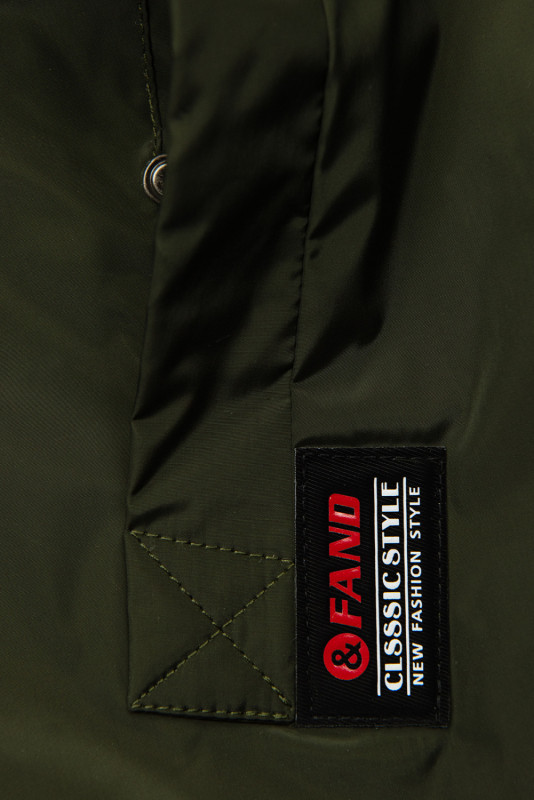 Khaki predĺžený plášť/parka