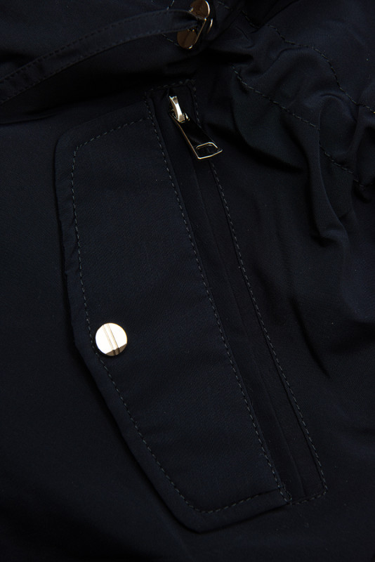 Prechodná obojstranná parka s kapucňou modrá/červená