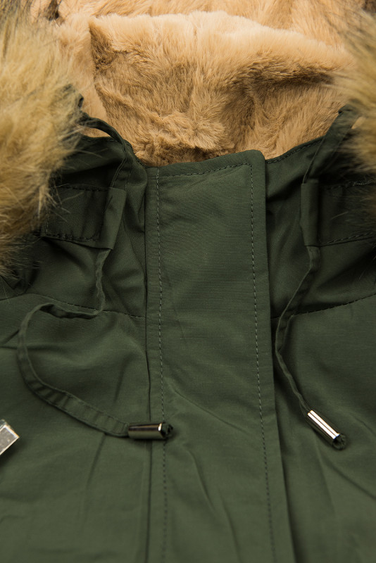 Army zelená parka s odnímateľnou vnútornou podšívkou