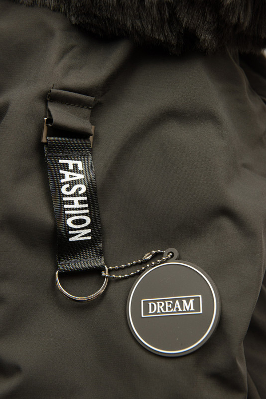 Khaki detská parka s kožušinou