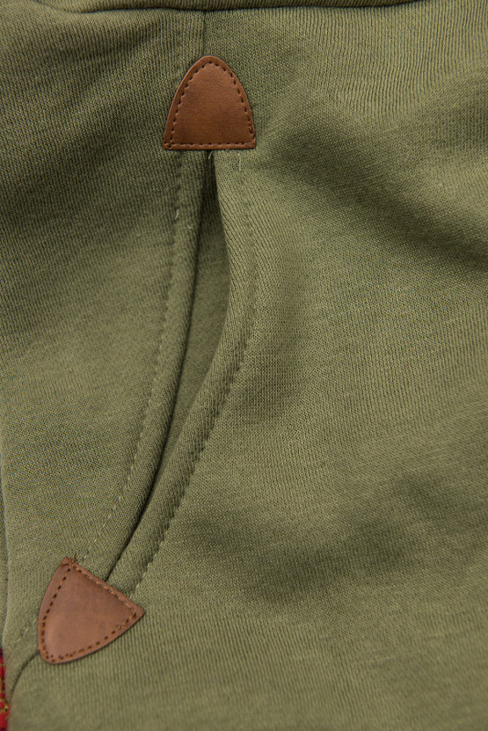 Army zelená predĺžená mikina na zips