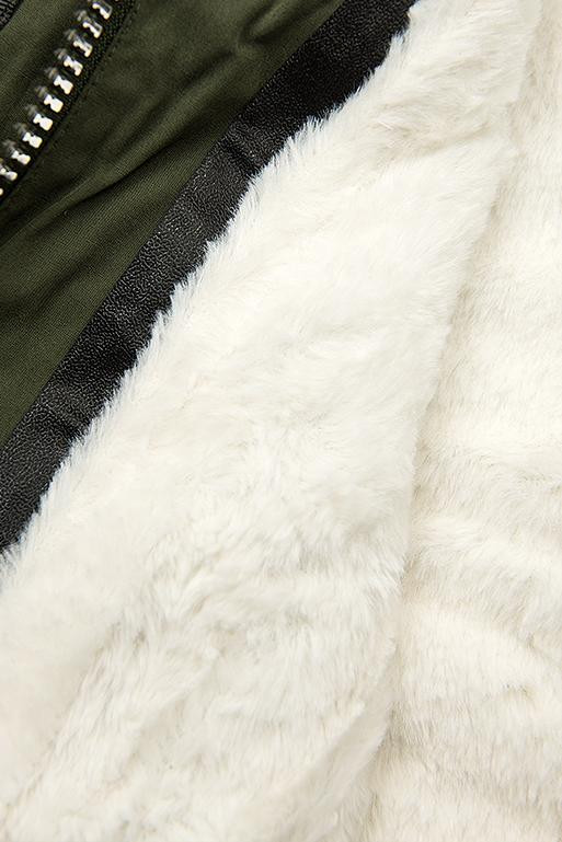 Zimná parka s odnímateľnou podšívkou khaki/biela