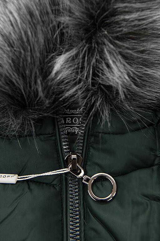 Tmavozelená predĺžená bunda s opaskom