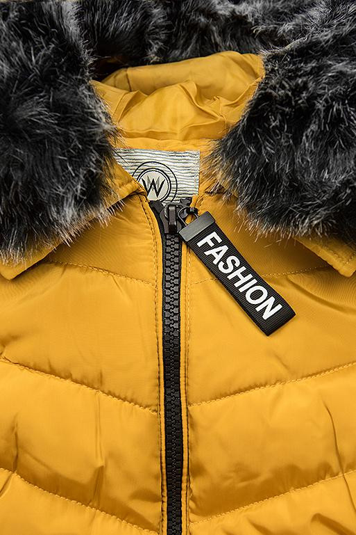 Žltá zimná bunda FASHION