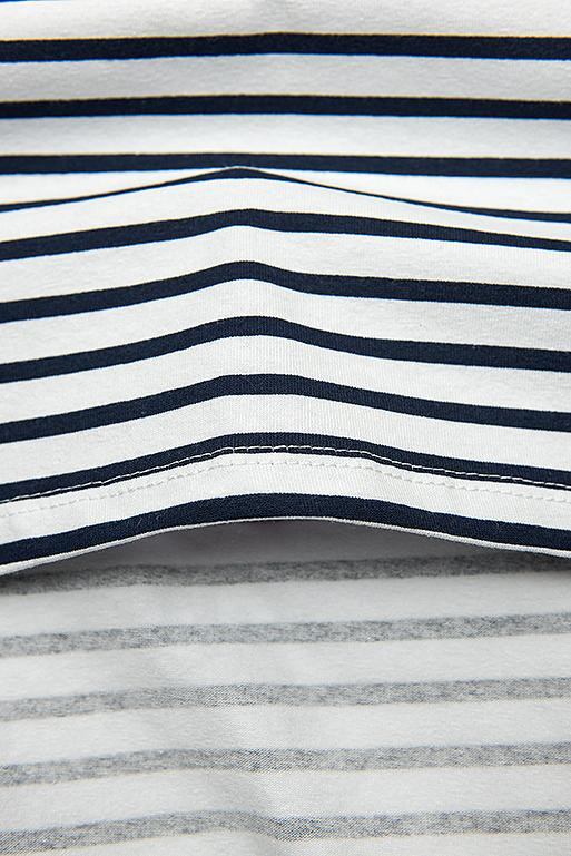 Bielo-modré šaty s pruhmi a nášivkou PLUS SIZE III.
