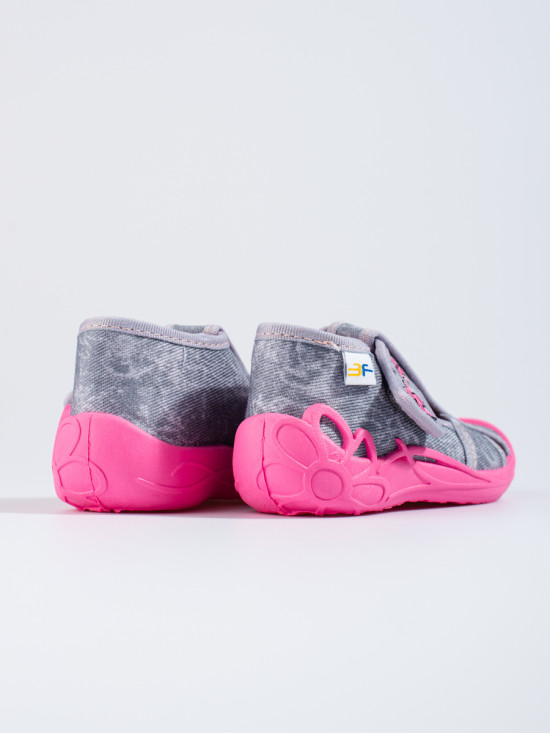 Sivo-ružové detské papuče