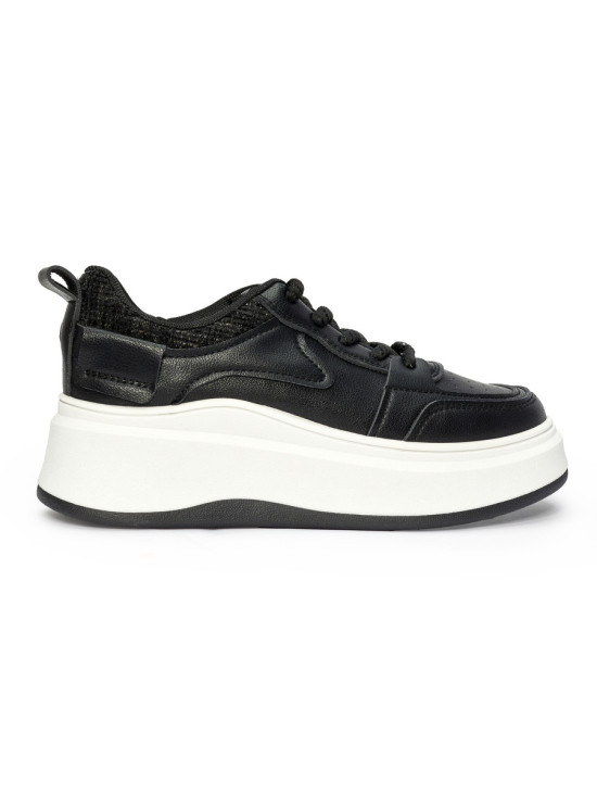 Dámske čierne sneakersy na hrubej podrážke