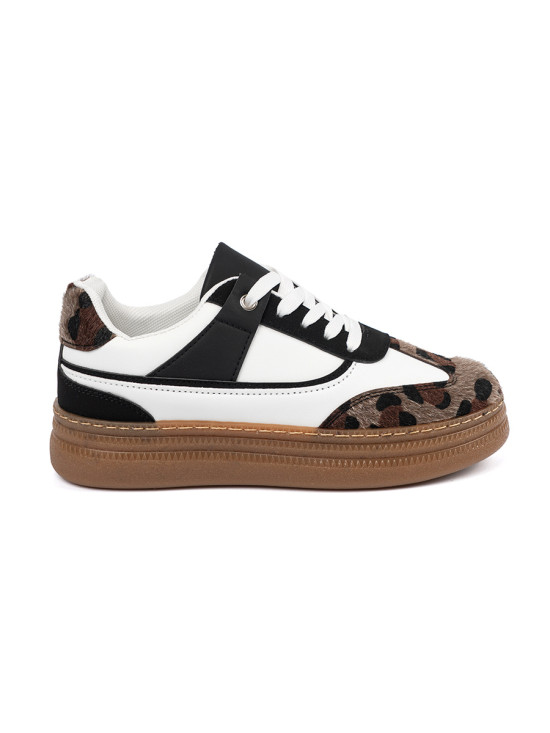 Bielo-čierne sneakersy s leopardím vzorom