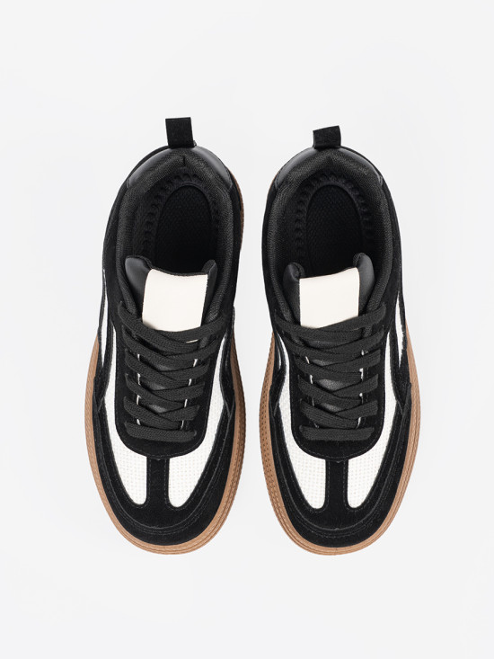 Čierne dámske sneakersy s bielymi detailmi