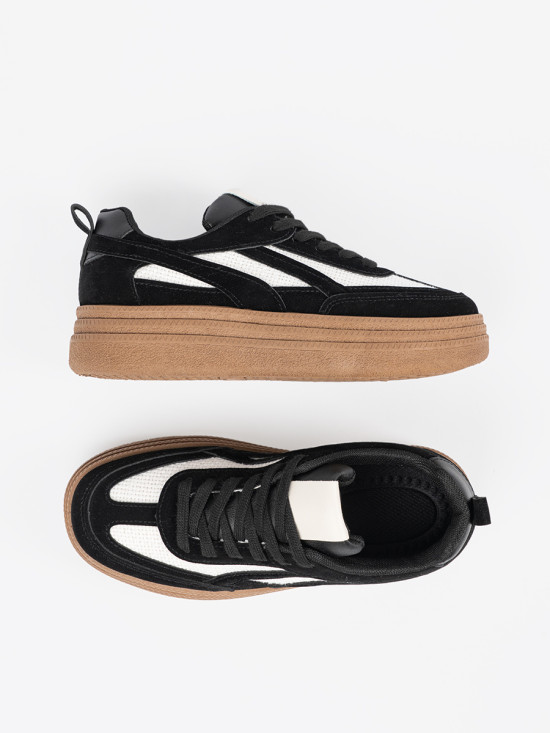Čierne dámske sneakersy s bielymi detailmi