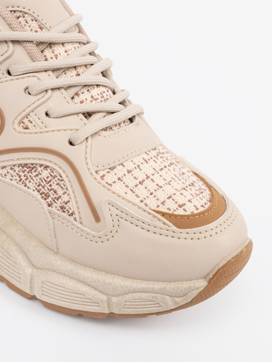 Svetlobéžové dámske sneakersy na platforme