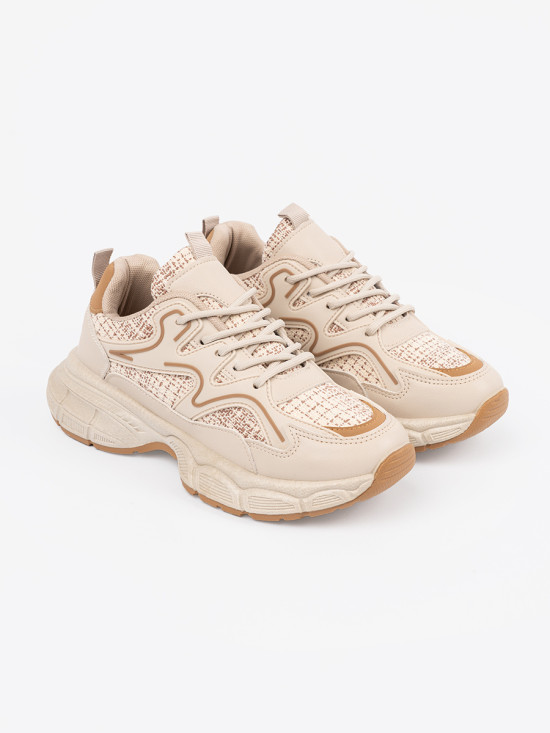 Svetlobéžové dámske sneakersy na platforme