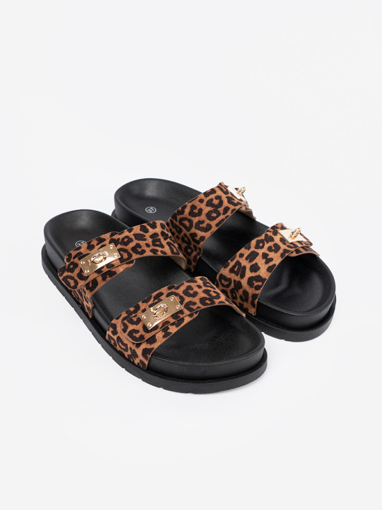 Dámske šľapky s leopardím vzorom