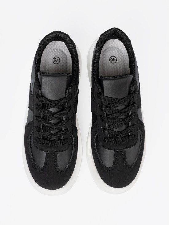 Klasické čierne sneakersy na hrubej podrážke