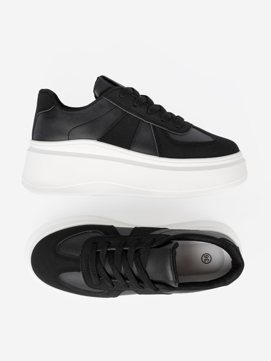 Klasické čierne sneakersy na hrubej podrážke